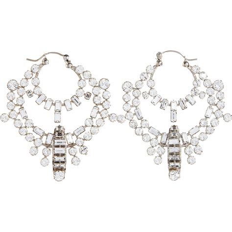 givenchy large crystal hoop earrings|givenchy clip on earrings.